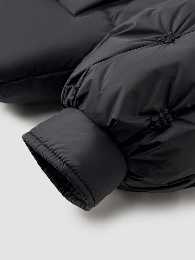 Women's white short regular down jacket